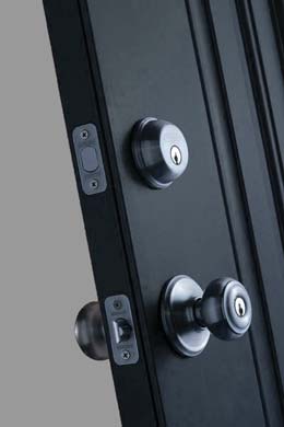 door with deadbolt lock